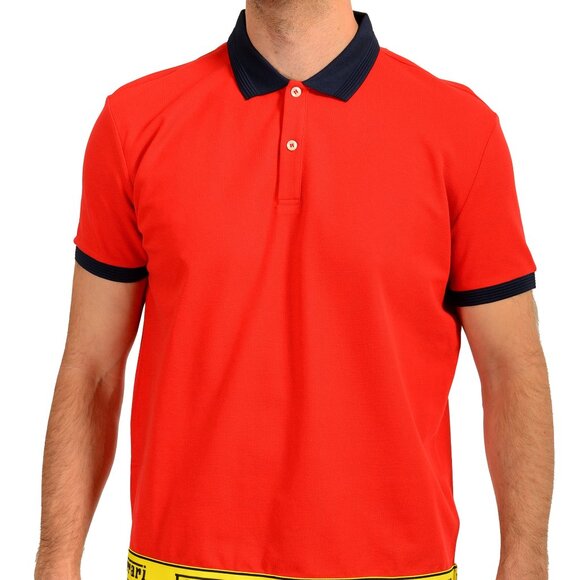 Scuderia Ferrari Men's Piquet Ferrari Tape Short Sleeve Polo Shirt US L IT 52 - Picture 1 of 7